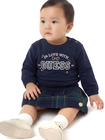 Guess Kids Set French Terry Ls Sweatshir - Completo Bambina - Blu/Verde