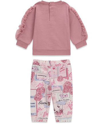 Guess Kids Set Ls Active Top+Leggings - Completo Bambina - Multicolore