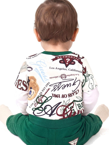 Guess Kids Set Ls T-shirt+active Pants - Completo Bambino - Multicolore