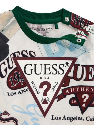 Guess Kids Set Ls T-shirt+active Pants - Completo Bambino - Multicolore
