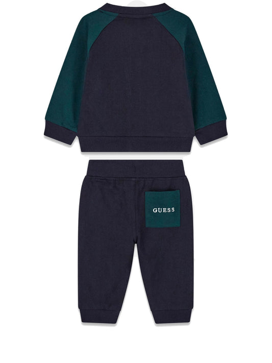 Guess Kids Set Ls Active Top + Active Pan - Completo Bambino - Blu/Verde