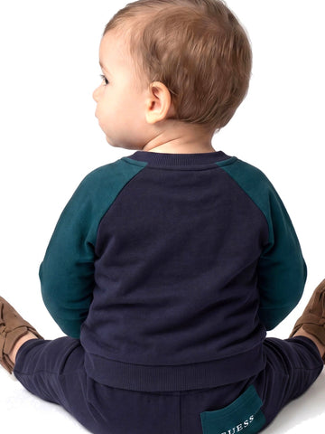 Guess Kids Set Ls Active Top + Active Pan - Completo Bambino - Blu/Verde