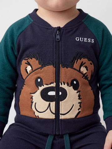 Guess Kids Set Ls Active Top + Active Pan - Completo Bambino - Blu/Verde