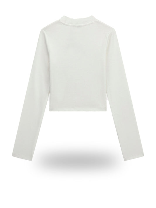 Guess Kids Stretch Rib Ls T-shirt - T-Shirt Bambina - Bianco