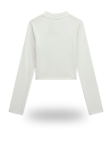 Guess Kids Stretch Rib Ls T-shirt - T-Shirt Bambina - Bianco