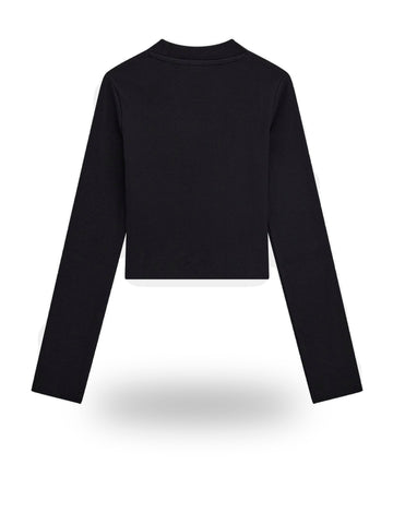 Guess Kids Stretch Rib Ls T-shirt - T-Shirt Bambina - Nero