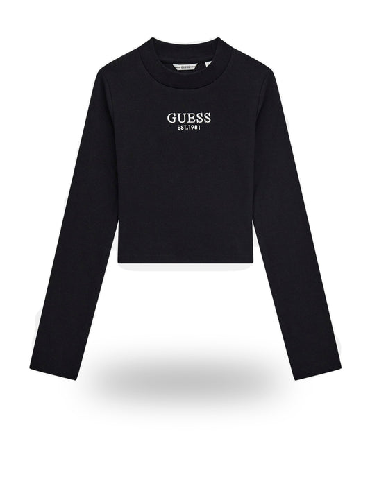 Guess Kids Stretch Rib Ls T-shirt - T-Shirt Bambina - Nero
