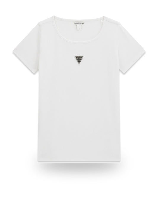 Guess Kids Ss Knit Top - T-Shirt Bambina - Bianco