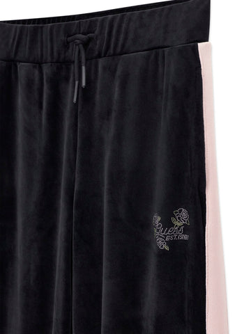 Guess Kids Wide Leg Chenille Active Pants - Pantaloni Bambina - Nero