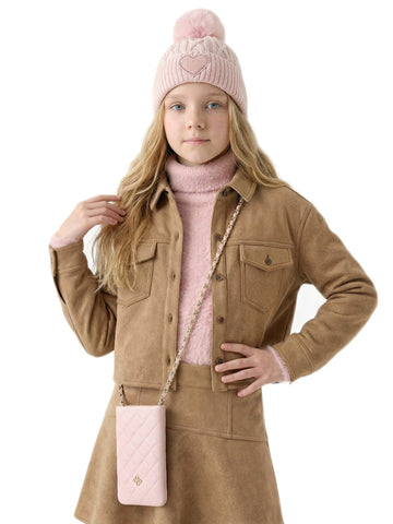 Guess Kids Suede Ls Shirt - Camicie Bambina - Cuoio