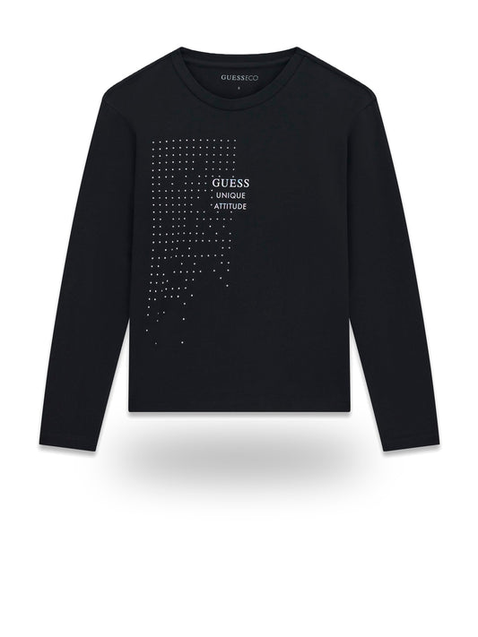 Guess Kids Midi Ls T-shirt - T-Shirt Bambina - Nero