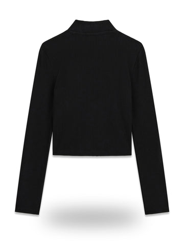Guess Kids Midi Rib Ls T-shirt - T-Shirt Bambina - Nero