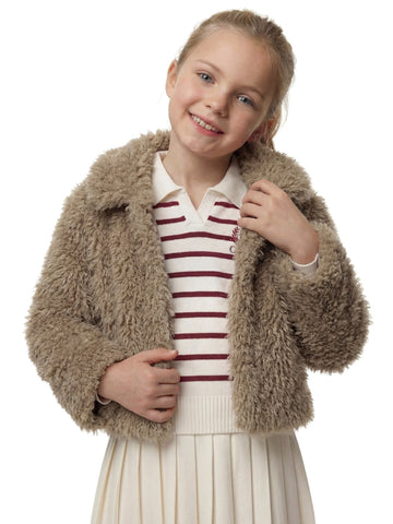 Guess Kids Faux Fur Ls Jacket - Capospalla Bambina - Summer Clay