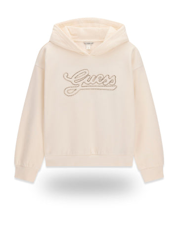 Guess Kids Relaxed Regular Hooded Ls Act - Felpe Bambina - Panna
