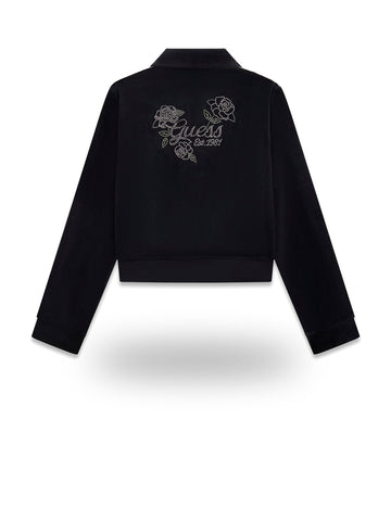 Guess Kids Chenille Active Top W/zip - Felpe Bambina - Nero