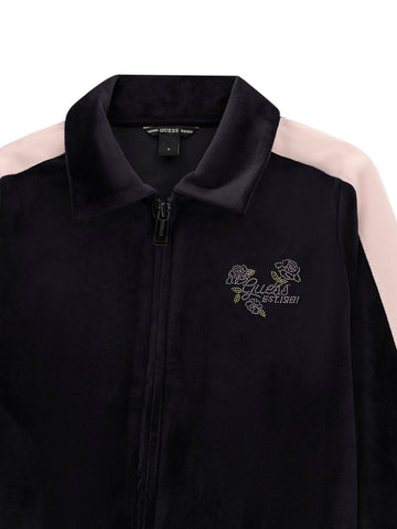 Guess Kids Chenille Active Top W/zip - Felpe Bambina - Nero