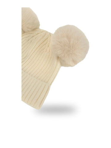 Guess Kids Beanie Hat - Cappelli Bambina - Cream White