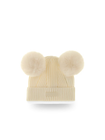 Guess Kids Beanie Hat - Cappelli Bambina - Cream White