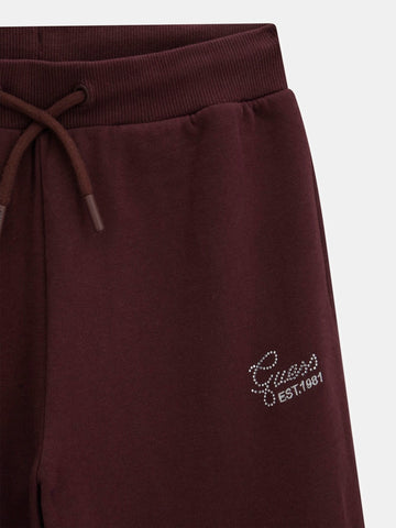 Guess Kids French Terry Palazzo Active Pa - Pantaloni Bambina - Bordeaux