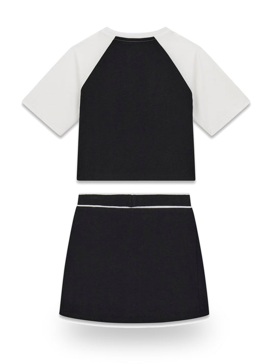 Guess Kids Set Ss Tee + Skort - Completo Bambina - Nero