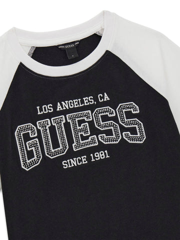 Guess Kids Set Ss Tee + Skort - Completo Bambina - Nero