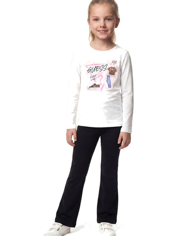 Guess Kids Ls T-shirt - T-Shirt Bambina - Bianco