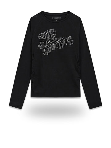 Guess Kids Ls T-shirt - T-Shirt Bambina - Nero