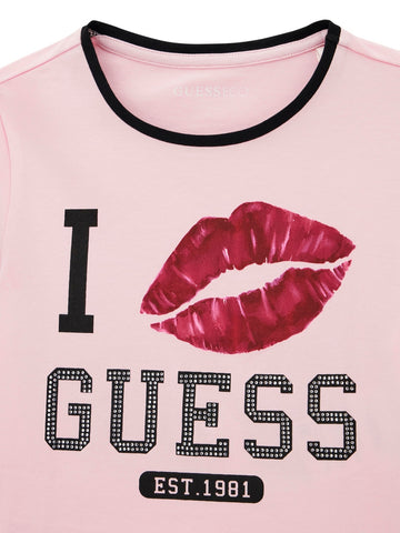 Guess Kids Crop Ss T-shirt - T-shirt Bambina - Rosa