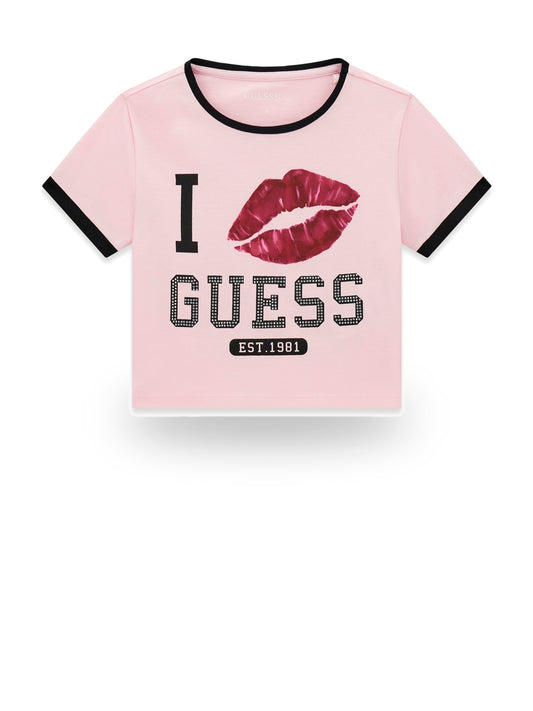 Guess Kids Crop Ss T-shirt - T-shirt Bambina - Rosa
