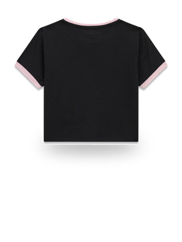 Guess Kids Crop Ss T-Shirt - T-Shirt Bambina - Nero