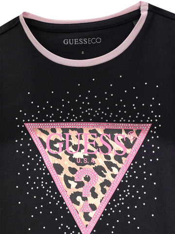 Guess Kids Crop Ss T-Shirt - T-Shirt Bambina - Nero