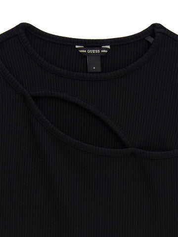 Guess Kids Viscose Rib Ls T-shirt - T-Shirt Bambina - Nero