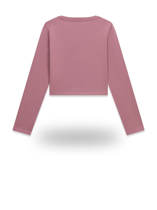 Guess Kids Slim Fit Ls T-shirt Logo - T-Shirt Bambina - Rosa
