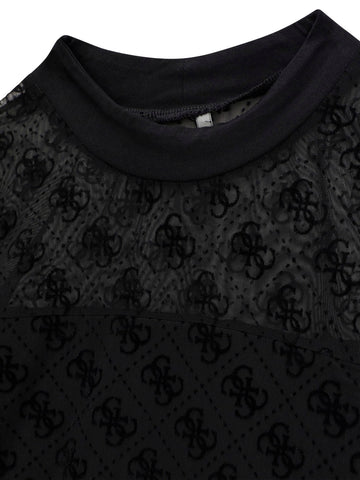 Guess Kids Mesh Ls Dress - Abiti Bambina - Nero
