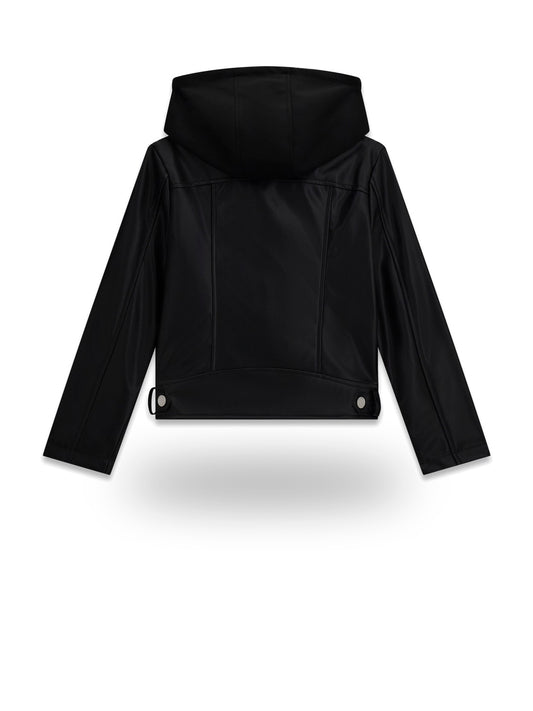 Guess Kids Pu Hooded Jacket - Capospalla Bambina - Nero