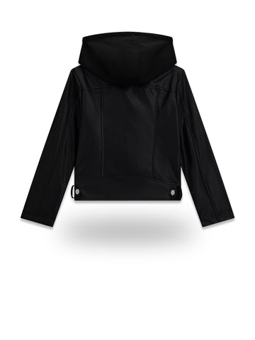 Guess Kids Pu Hooded Jacket - Capospalla Bambina - Nero