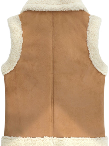 Guess Kids Suede Vest W/inner Sherpa - Capospalla Bambina - Cammello