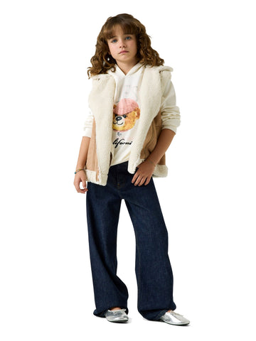 Guess Kids Suede Vest W/inner Sherpa - Capospalla Bambina - Cammello