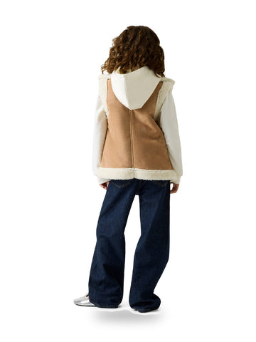 Guess Kids Suede Vest W/inner Sherpa - Capospalla Bambina - Cammello