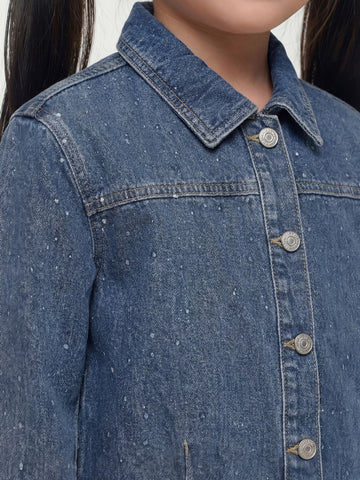 Guess Kids Rigid Denim Oversize Shacket W - Camicie Bambina - Denim