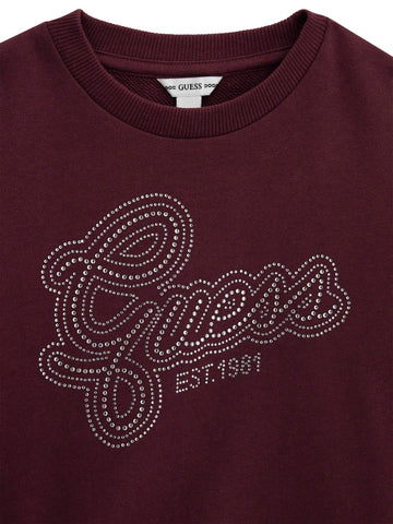 Guess Kids Ls Active Top - Felpe Bambina - Bordeaux