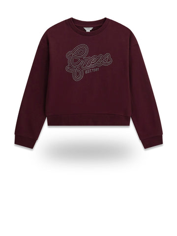 Guess Kids Ls Active Top - Felpe Bambina - Bordeaux