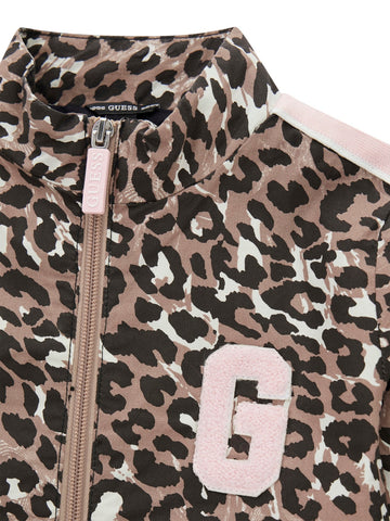Guess Kids Poplin Ls Active Top W/zip - Felpe Bambina - Maculato