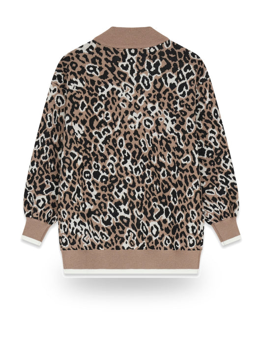 Guess Kids Ls Leopard Cardigan - Maglieria Bambina - Leopardato