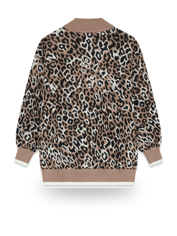 Guess Kids Ls Leopard Cardigan - Maglieria Bambina - Leopardato