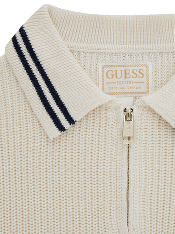 Guess Kids Oversize Ls Sweater - Maglieria Bambina - Panna