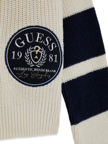 Guess Kids Oversize Ls Sweater - Maglieria Bambina - Panna