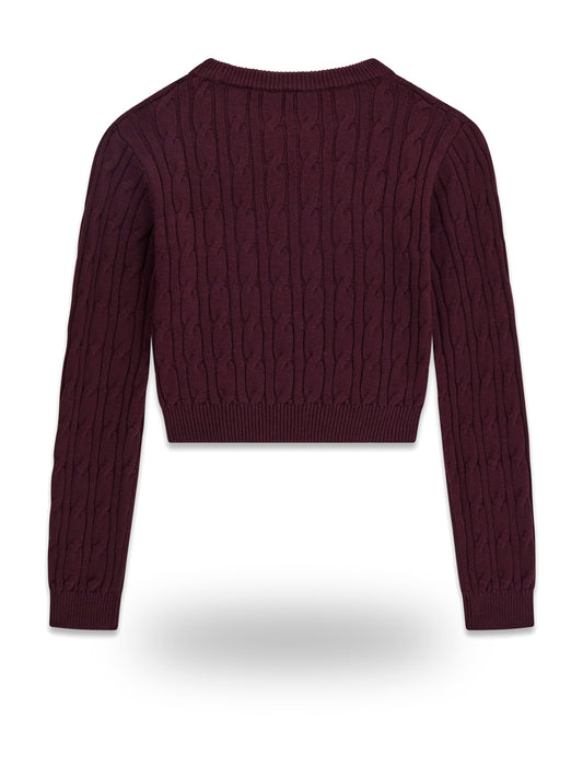 Guess Kids Crop Ls Sweater - Maglieria Bambina - Bordeaux