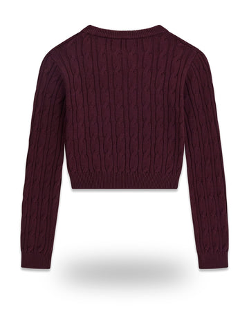 Guess Kids Crop Ls Sweater - Maglieria Bambina - Bordeaux