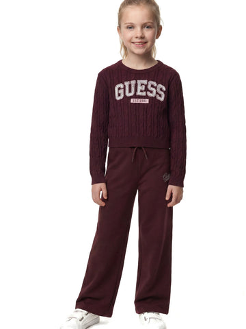 Guess Kids Crop Ls Sweater - Maglieria Bambina - Bordeaux
